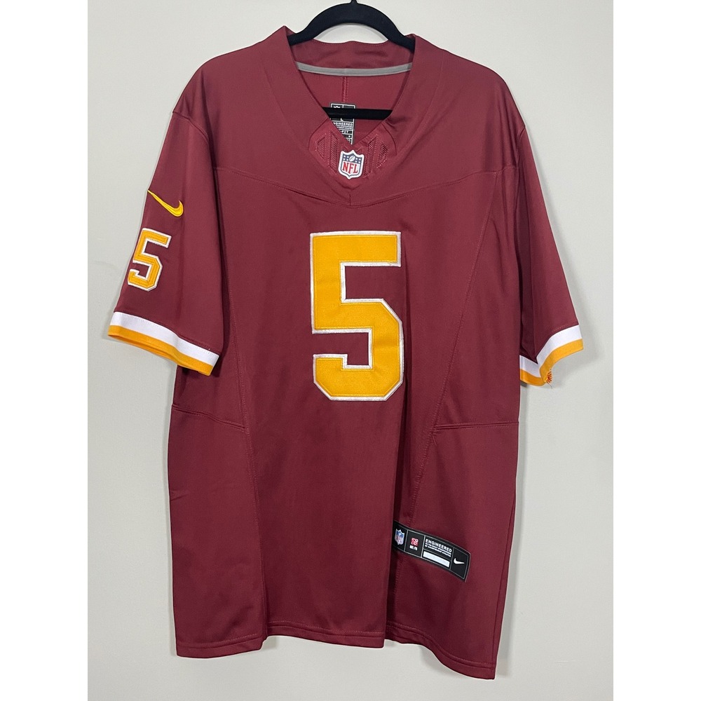 Nike Football Jersey Mens Large Burgundy Excellent Jayden Daniels Commanders #5